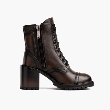 Thursday Boots Boots Rebel Läder Högklackade Skor Dam Bruna | SE18XYU