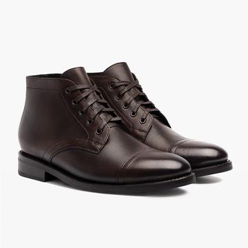 Thursday Boots Cadet Läder Snörkängor Herr Svarta Kaffe | SE58UZG