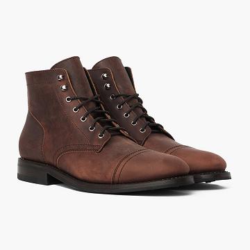 Thursday Boots Captain Läder Arizona Mocka Snörkängor Herr Bruna | SE49HAP