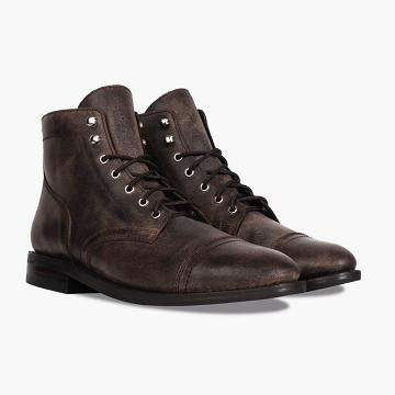 Thursday Boots Captain Läder Klassiska Snörkängor Herr Vinröda | SE46LIS