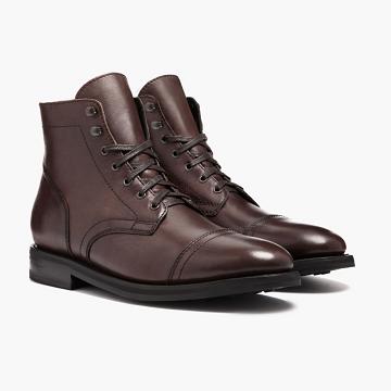 Thursday Boots Captain Läder Mocka Snörkängor Herr Kaffe | SE426EBC