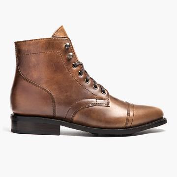 Thursday Boots Captain Läder Rugged & Resilient Snörkängor Dam Svarta Kaffe | SE178JPQ