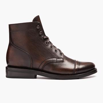 Thursday Boots Captain Läder Rugged & Resilient Snörkängor Dam Kaffe | SE179HAP