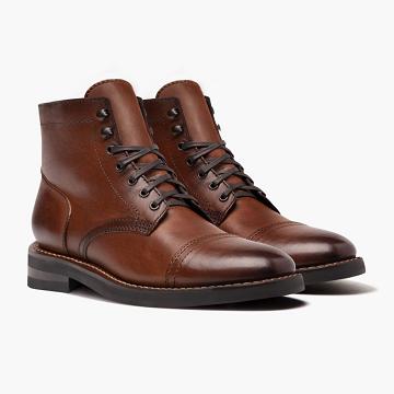 Thursday Boots Captain Läder Rugged & Resilient Snörkängor Herr Kaffe | SE44XYU