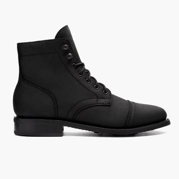 Thursday Boots Captain Läder Snörkängor Dam Svarta | SE183SEL