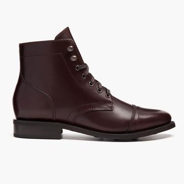 Thursday Boots Captain Läder Snörkängor Dam Kaffe | SE184AHK