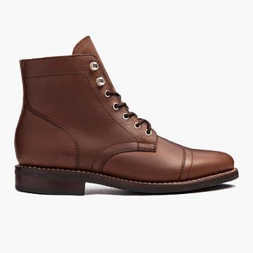 Thursday Boots Captain Läder Snörkängor Dam Bruna | SE185PJJ
