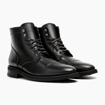 Thursday Boots Captain Läder Snörkängor Herr Svarta | SE4OKI