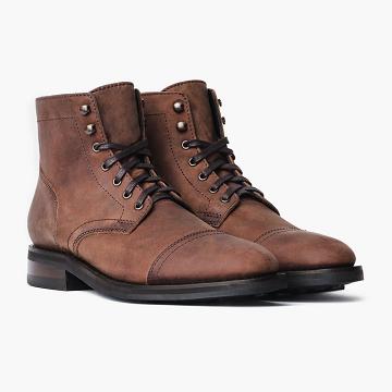 Thursday Boots Captain Läder Snörkängor Herr Kaffe | SE52DFM
