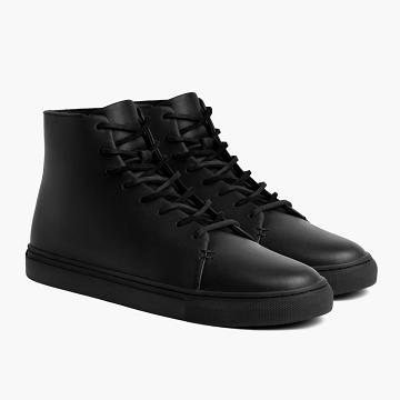 Thursday Boots Premier High Tops Läder Klassiska Sneakers Herr Svarta | SE379BEX