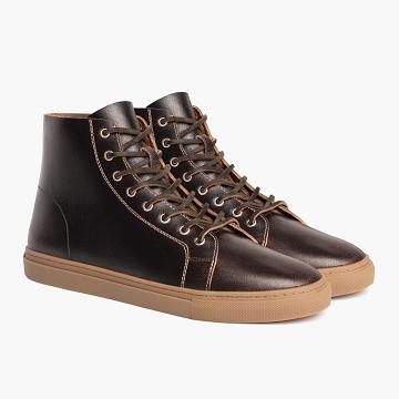 Thursday Boots Premier High Tops Läder Sneakers Herr Vinröda | SE37WNB